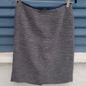 TORY BURCH tweed navy pencil skirt.